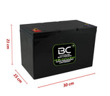 BCLT100 | LiFePO4 Lithium Battery, 12.4 kg, 12V 100 Ah Deep Discharge "Deep Cycle" for Motorhomes, Caravans, Boats and Forklifts