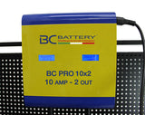 BC PRO 10x2 - Professional 2 outputs battery charger, 10 Amp